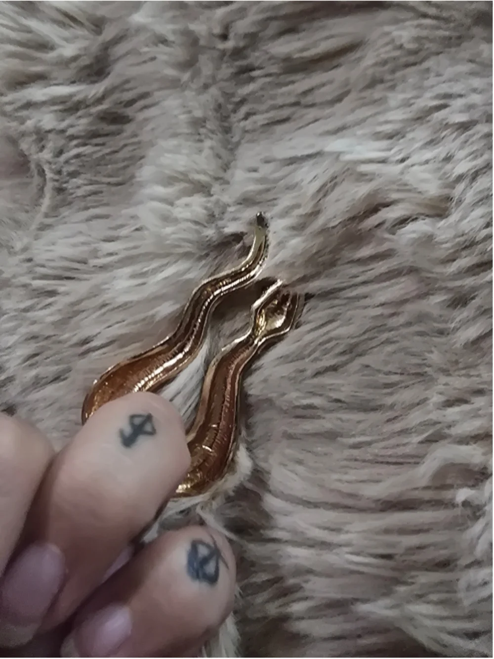 Full Finger Gold Snake Statement Ring size 8 Edgy Eclectic Witchy Whimsigoth